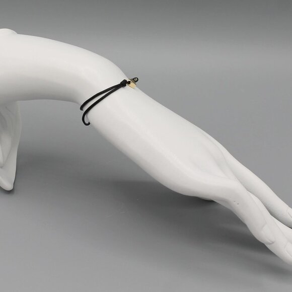 Jewelry heart black gold string bracelet adjustable fashion delicate brand new - Picture 6 of 7